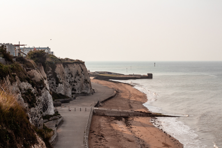 Promenade in Cliftonville, Margate seen from top of the vliffs - Margate to Broadstairs walk