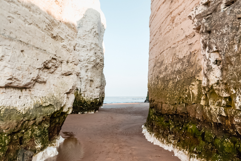 View of the sea from inbetween the cliffs in Botany Bay, Margate - Margate to Broadstairs walk