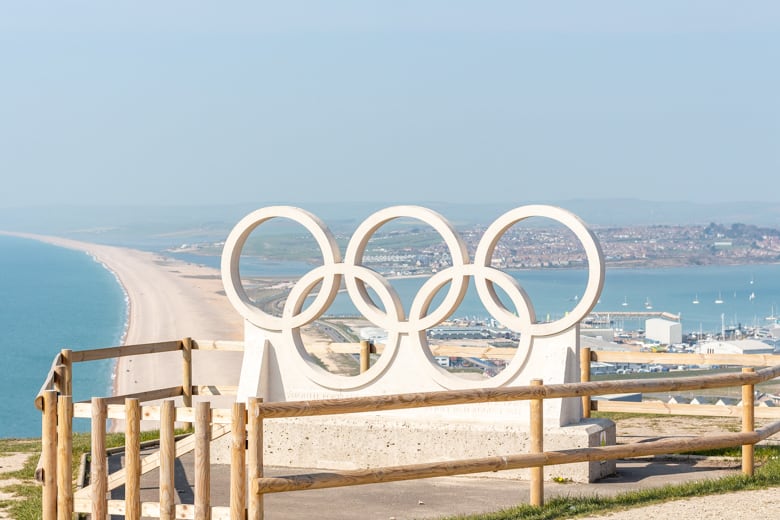 Olympic Ring Stone Sculpture on the Isle of Portland - weekend in Weymouth