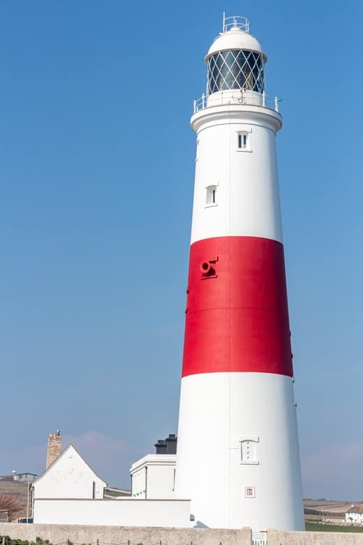White and red Portland Bill Lighthouse - things to do in Weymouth
