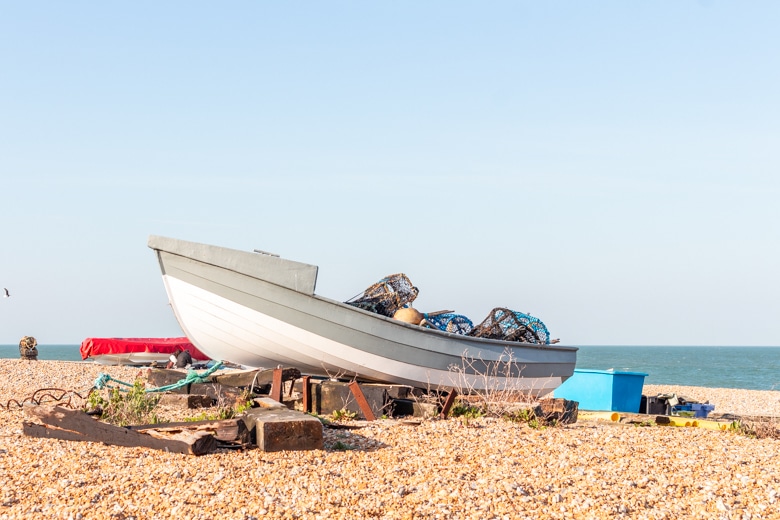 Cute boat on the beach - walk from Dover to Deal