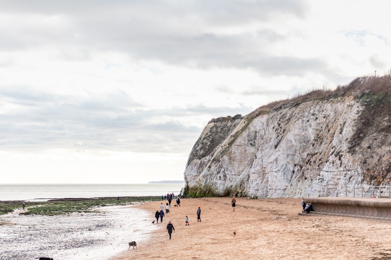 Dumpton Gap, Broadstairs - view of the beach and white chalk cliffs taken during my walk from Ramsgate to Margate