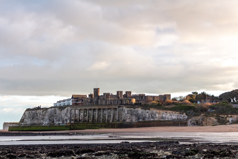 View of the Kingsgate Castle from Kingsgate Bay, Broadstairs - walk from Ramsgate to Margate