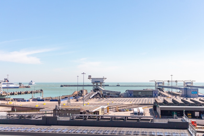 View of the Port of Dover from the Dame Vera Lynn Way - walk from Dover to Deal
