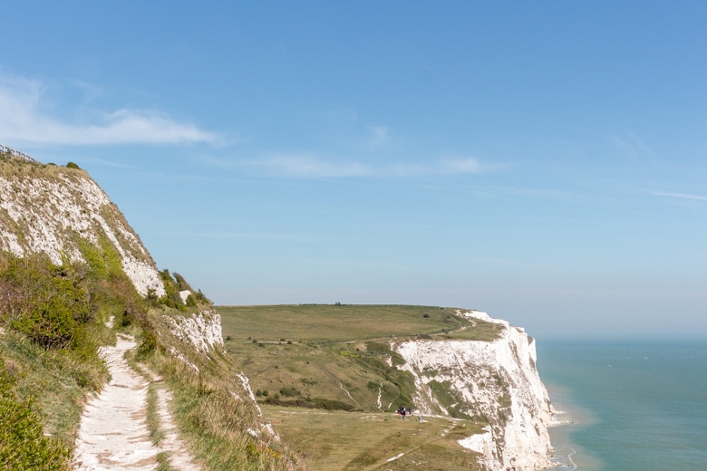 View of the White Cliffs of Dover and a very narrow path we were walking - walk from Dover to Deal